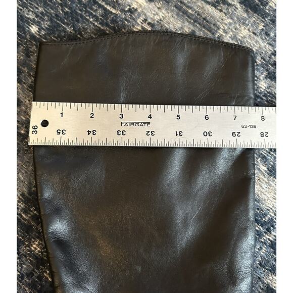 ARTURO CHIANG Black Leather Riding Knee High Boots Womens 8.5 MW Side Zip - Picture 9 of 10